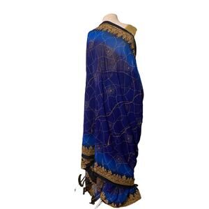 Unique one size. Gold and Blue saree beautiful. New. From India.